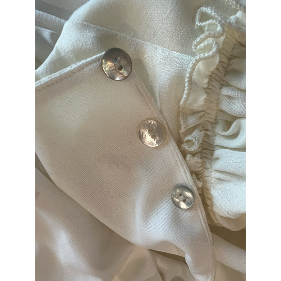 SHOW ME YOUR MUMU Brooks Bohemian Flowy Short Sleeve Babydoll Mini Dress Cream M - Picture 11 of 12